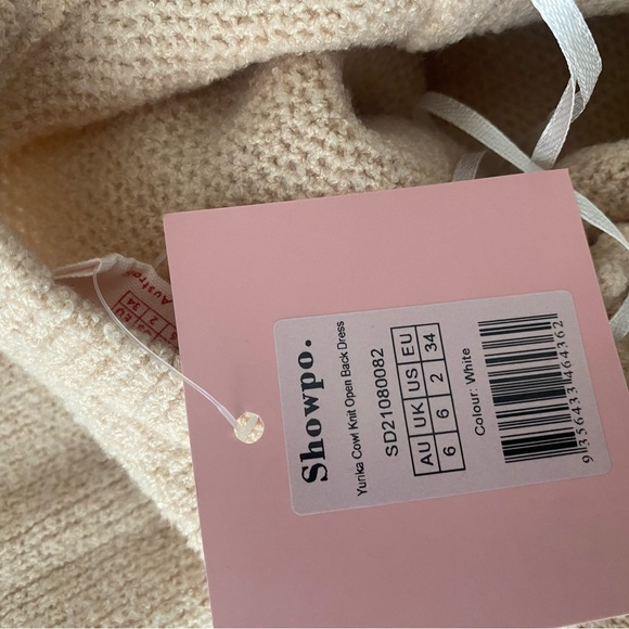 YURIKA MIDI DRESS - KNIT OPEN BACK DRESS IN NATURAL Size 2 - Picture 11 of 11